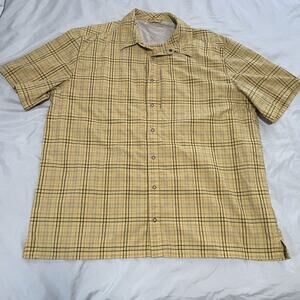 5.11 Tactical Mens XL Shirt Performance Covert Button Up Yellow Short Sleeve